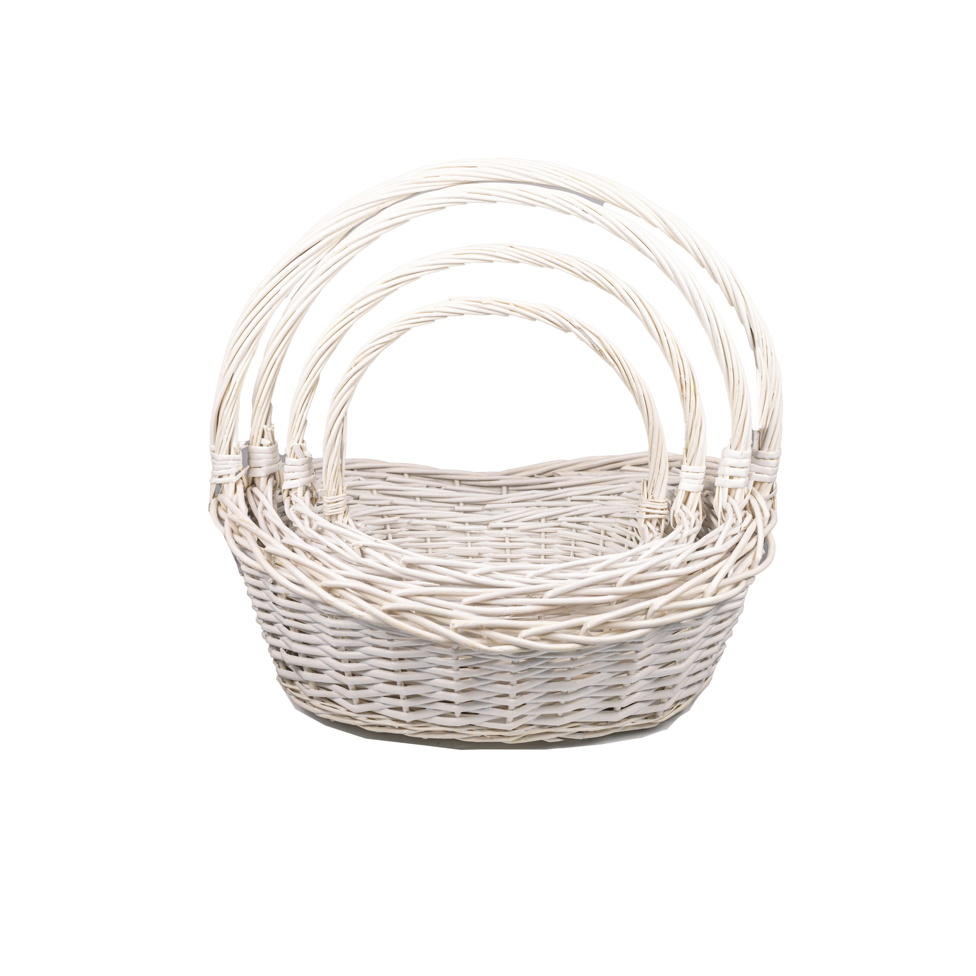 Willow basket 52×39x19H, 44x32×17H,  38x26x14H, 32x21x12H 4 pcs